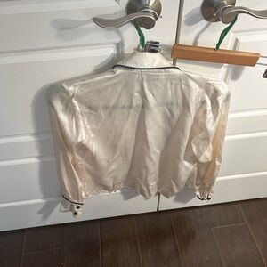 Silk Cream Cropped Jacket